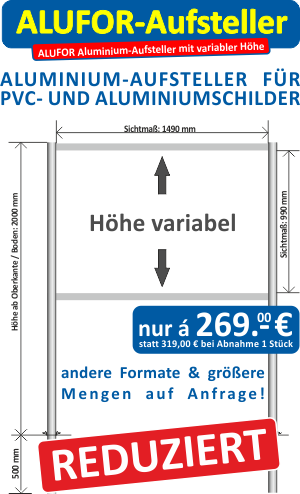 ALUFOR-Aufsteller-Aluminium-Aufsteller