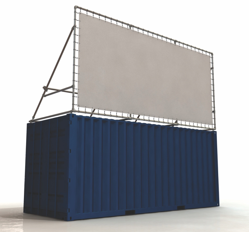 Container Banner Rahmen 20 Fuß Seecontainer für Lange Seite oben bündig