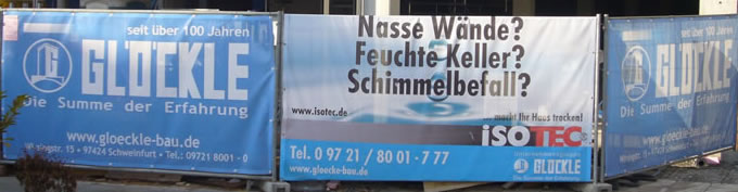 Bauzaunplane Bauzaunblende Gitternetz Mesh mit Digitaldruck