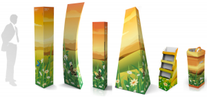 Werbesäulen aus Wellpappe - weitere Formen Werbesäulen