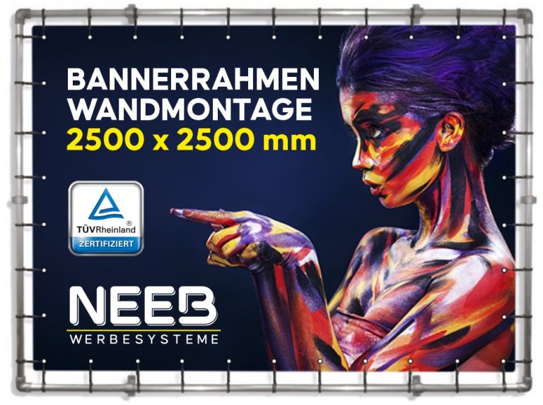 Bannerrahmen Wandmontage 2 5 X 2 5 M Banner 2 35 X 2 35 M NEEB bannerrahmen-wandmontage-2-5-x-2-5-m-banner-2-35-x-2-35-m-neeb