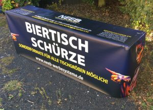 Biertischschürze bedruckt