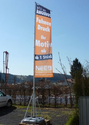 Fahne Digitaldruck mit Event-Teleskopmast